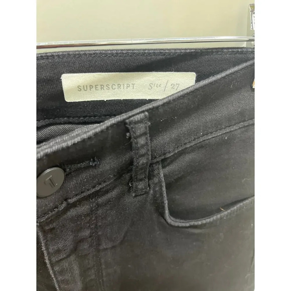 Anthropologie Pilcro & Letterpress Black Superscript Flare Raw Hem Jeans Sz 27 - Picture 3 of 6